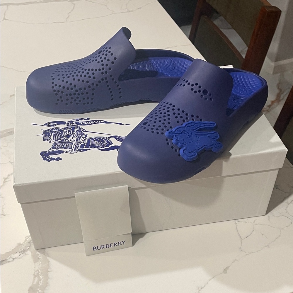 Burberry Blue Knight Clogs